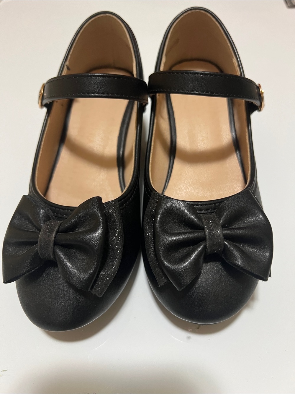 Girls Black Mary Jane Dress Shoes with Bow